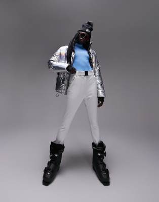 Topshop Sno slim leg ski pants with stirrups in white - ASOS Price Checker