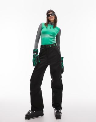Topshop Sno Straight Leg Ski Pants In Black In Black