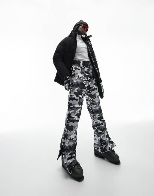 Topshop Sno straight leg ski pants in camo print