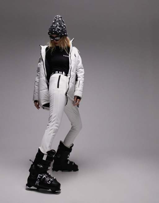 TOPSHOP White STRAIGHT LEG SKI TROUSERS By TOPSHOP SNO. UK 16. SALOPETTES,  SNOW