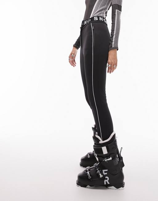 Topshop Sno stretch slim leg ski trouser with stirrups in black | ASOS