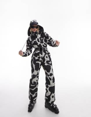 Topshop Sno cow print ski suit with hood in multi - ASOS Price Checker