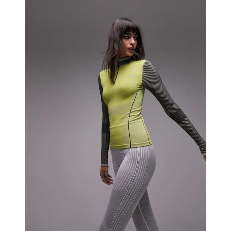Black Noir Ensemble Body Et Legging Côtelés Contrastés Sans Couture Ski | FR