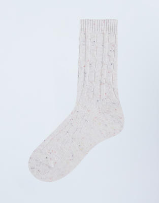 Topshop - Socken in Weiß gesprenkelt