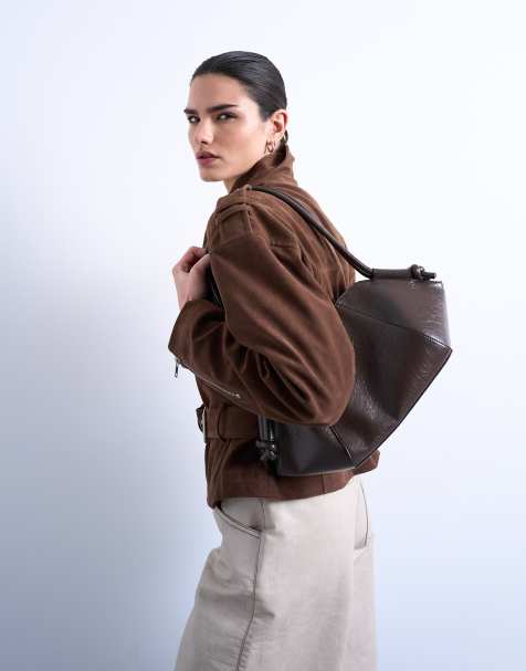 Topshop - Sofia - Borsa da spalla media color cioccolato - view 1