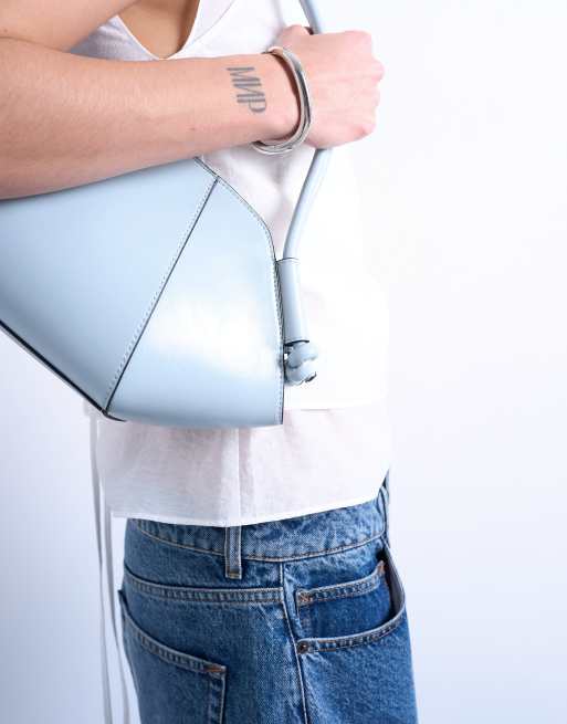 Topshop Sofia medium shoulder bag in blue, 3 of 4
