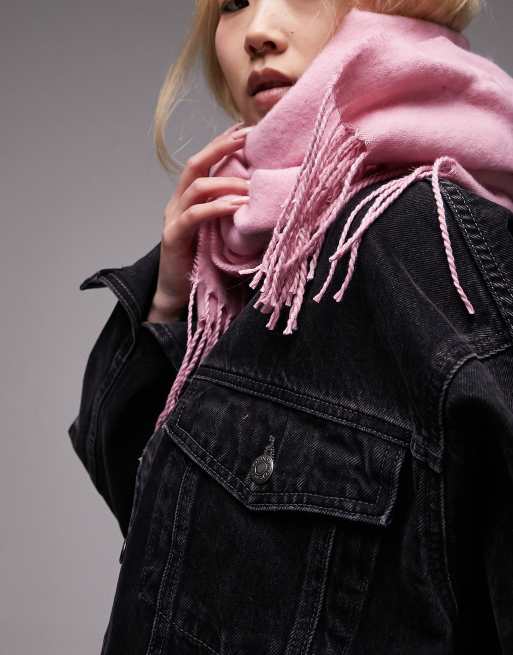 Topshop Sofia supersoft wide scarf in pink