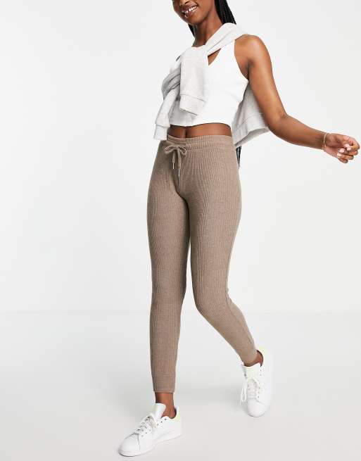 Miss Selfridge ribbed joggers in grey