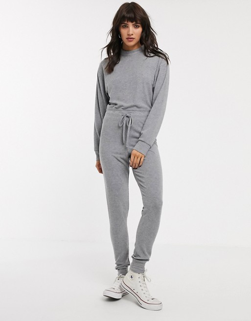 Topshop soft jumpsuit in grey