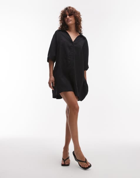 Topshop soft touch cupro romper playsuit in black - view 1