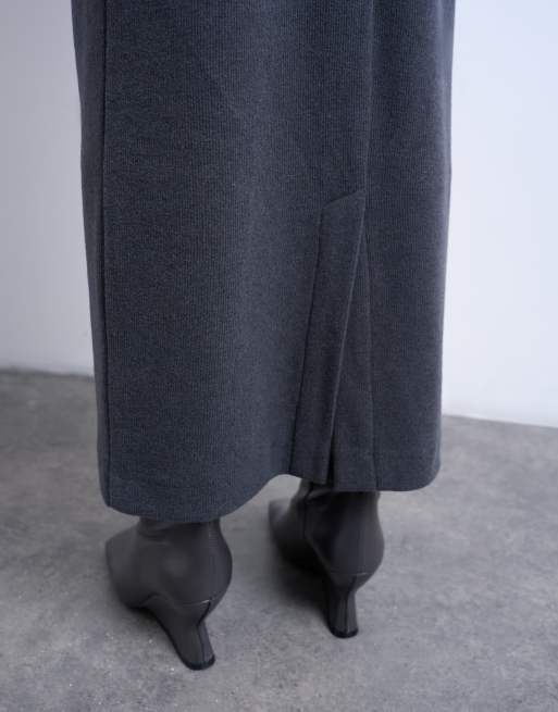 Topshop soft touch pencil skirt co-ord in charcoal grey, 5 of 5