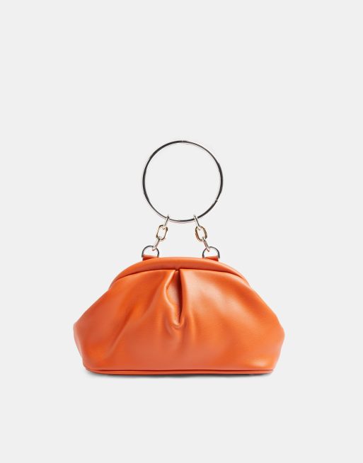 Orange clutch bag topshop sale