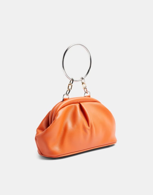 Orange clutch bag topshop sale