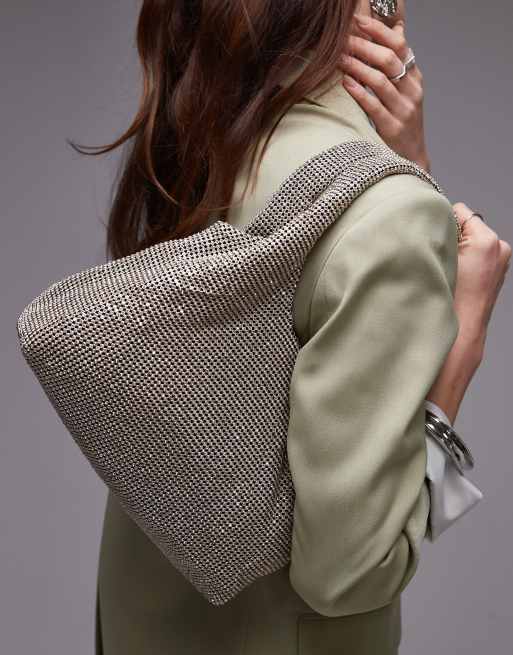 Topshop - Sohana - Handtas met versiering in goud, 3 van 4