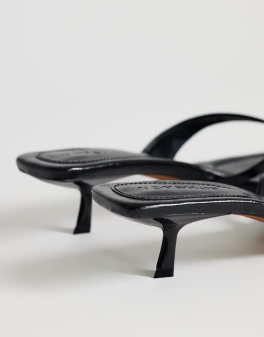 Topshop – Solo – Riemchen-Mules in Schwarz mit mittelhohem Absatz, 3 von 4