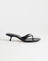 Topshop Solo strappy mule mid heel sandal in black