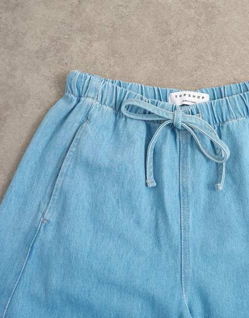 Topshop - Sommerblå pull on-jeans med barrel-ben , 8 af 8