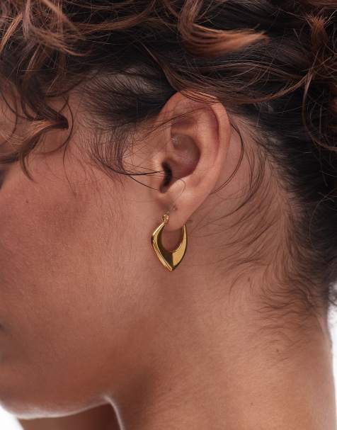 Topshop – Sonia – Goldfarbene Creolen aus wasserfestem Edelstahl - view 1