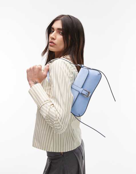 Topshop – Sophia – Ljusblå axelväska med spänne i cowboystil - view 1