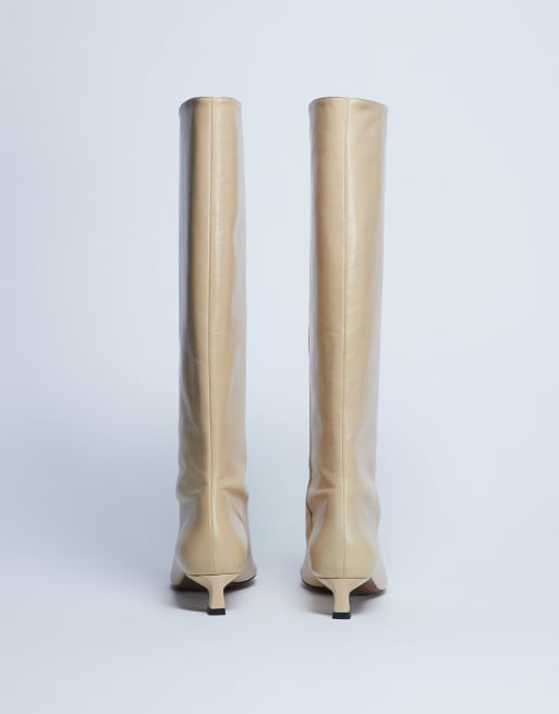 Topshop - Sophie - Bottes à bout pointu en cuir de qualité supérieure - Crème, 2 de 4