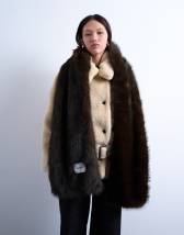 Topshop Sophie faux fur scarf in chocolate