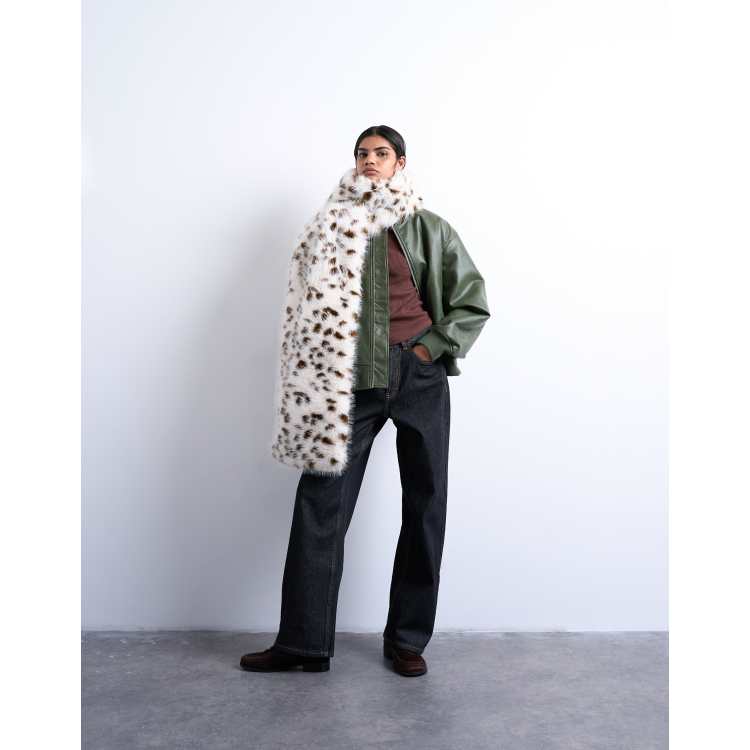 Topshop Sophie faux fur scarf in dalmatian | ASOS