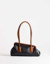 Topshop Sophie medium angular shoulder bag in black and tan