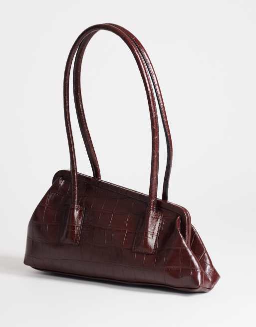 Topshop Sophie medium angular shoulder bag in chocolate, 2 of 4