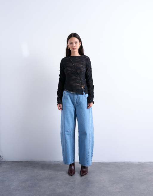 Topshop - Sort asymmetrisk blondetop, 2 af 4