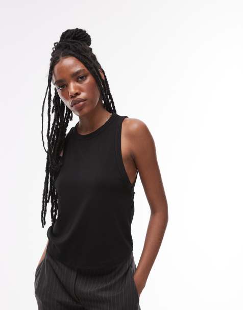 Topshop - Sort blød tanktop i løstsiddende pasform - view 1