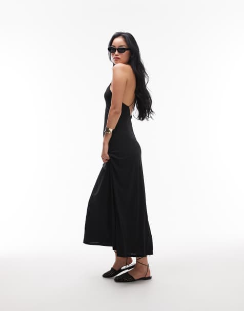 Topshop - Sort cami-maxikjole med lav ryg - view 1