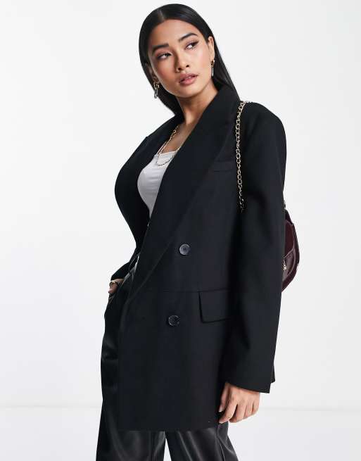 Topshop - Sort oversized blazerfrakke 
