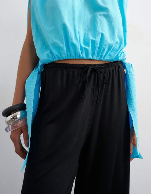 Topshop - Sorte bermudashorts i viskosejersey, 5 af 5
