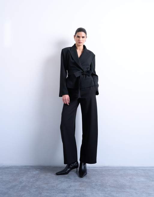 Topshop - Sorte bukser med tøndeformede ben