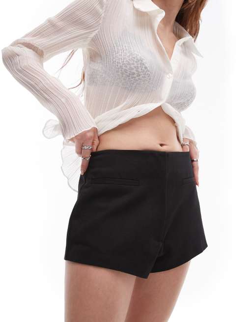 Topshop - Sorte minishorts i hotpants-design i twill