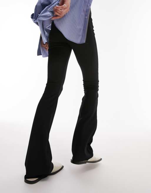 Topshop - Sorte ribstrikkede skinny-bukser med svaj, 4 af 4