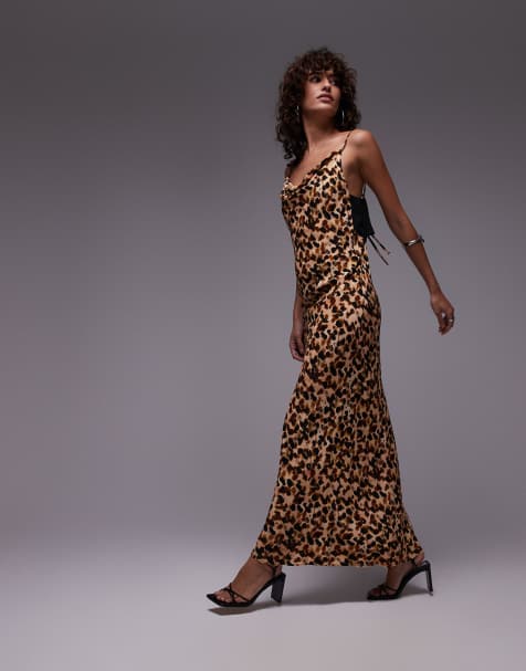 Topshop - Sottoveste midi con scollo ad anello attorcigliato sul retro a pois astratti neri con dettaglio sul retro - view 1