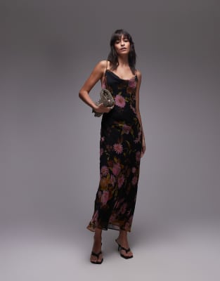 TOP FLOREALE CON SCOLLO LAVALLIERE. main image 0