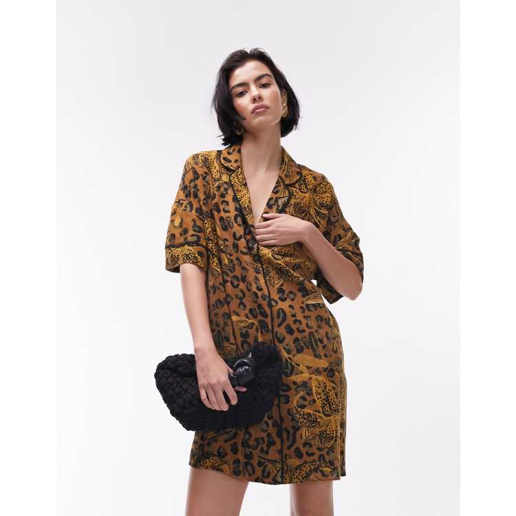 Snakeskin shirt dress on sale topshop