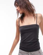 Weekday Clear cami top with rhinestone detail in black