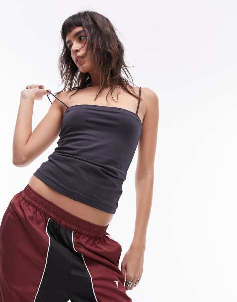 Topshop spaghetti strap tube top in slate - view 1
