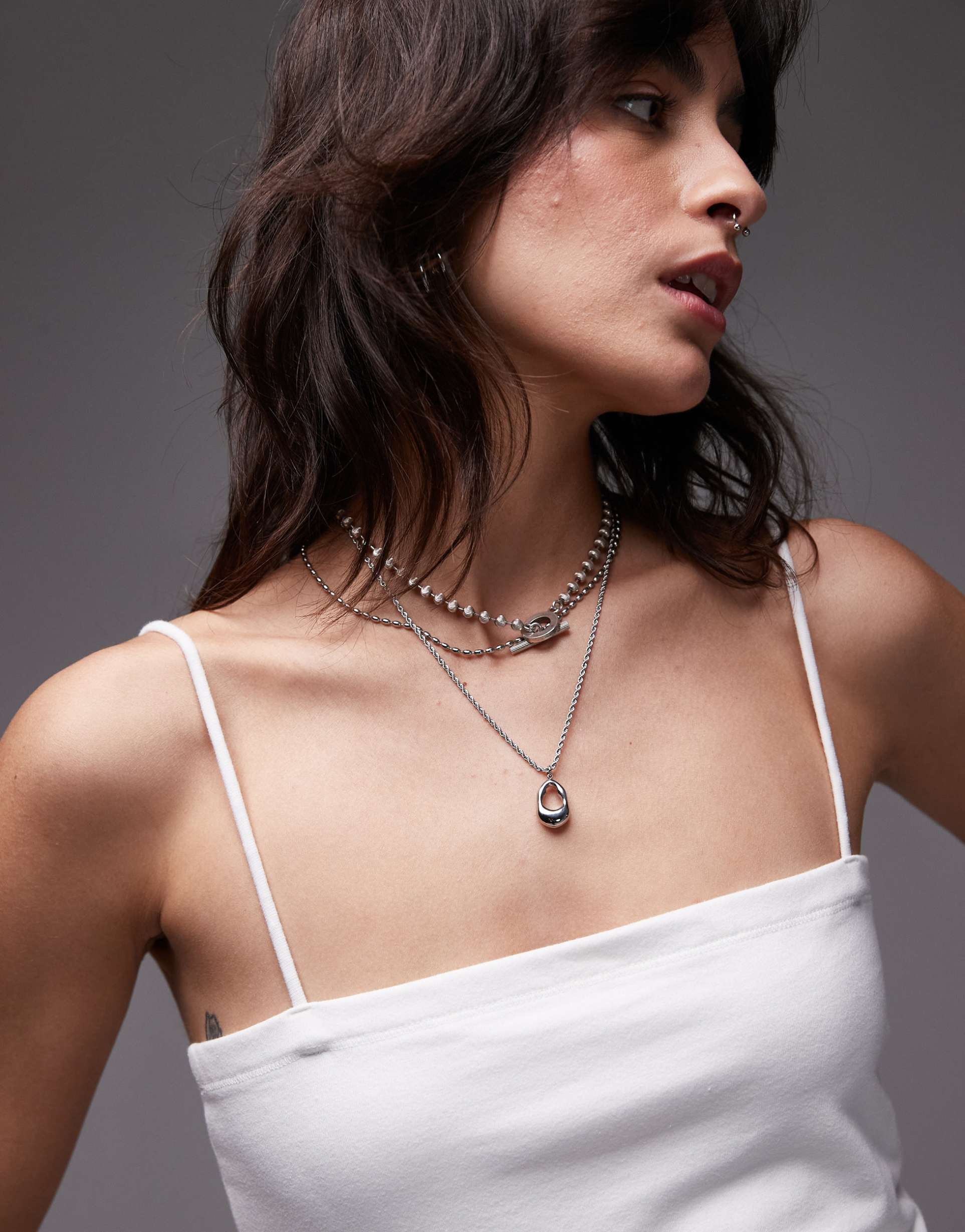 topshop spaghetti strap tube top in white