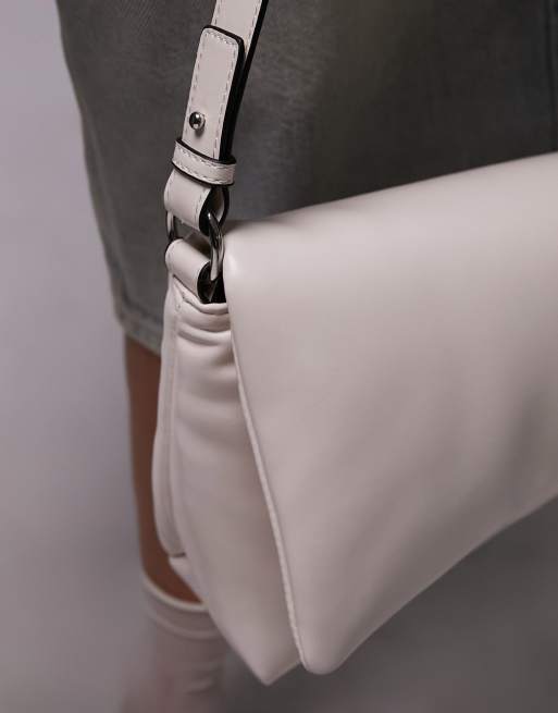 Topshop Spencer asymmetric puffy shoulder bag in off white, 3 of 4
