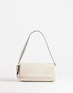 Spencer medium strap detail shoulder bag in stone