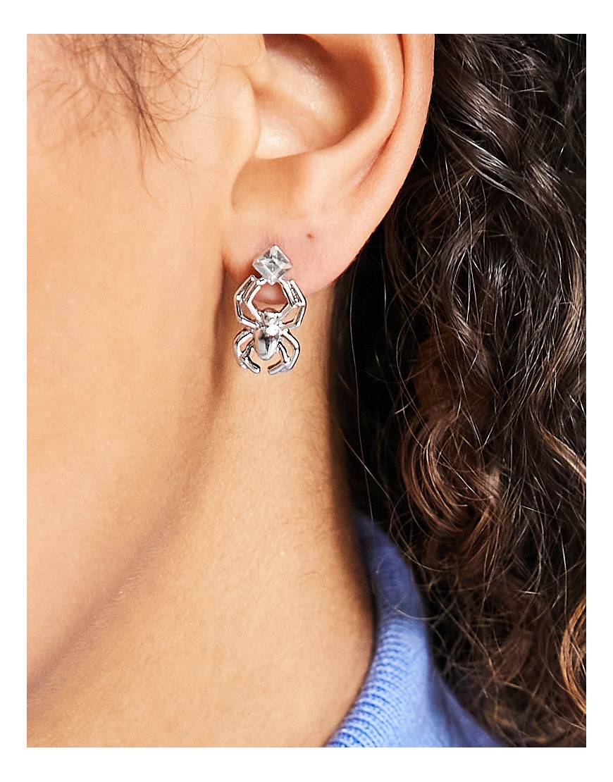 Topshop spider stud earrings in silver