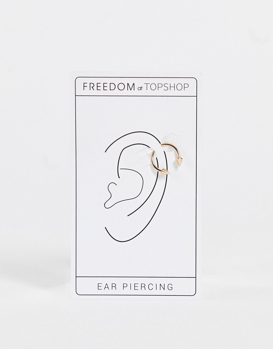 Topshop spike barbell single twist end earring in gold
