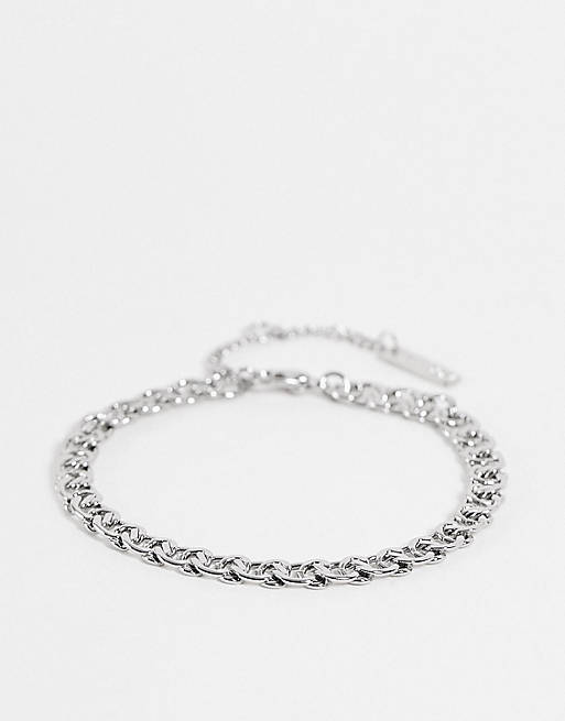Topshop spiral chain link bracelet in silver