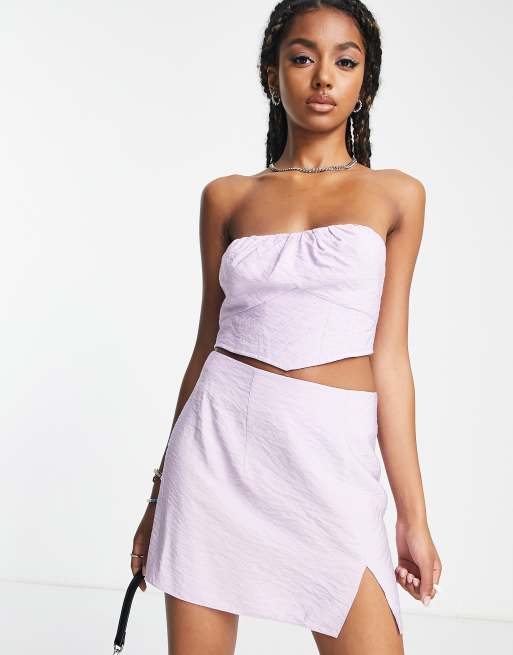 Topshop split front mini skirt in lilac - part of a set