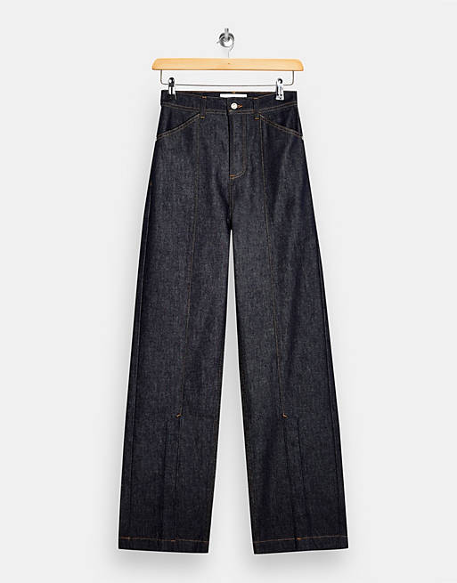 Jeans Topshop split hem parallel jeans in indigo 