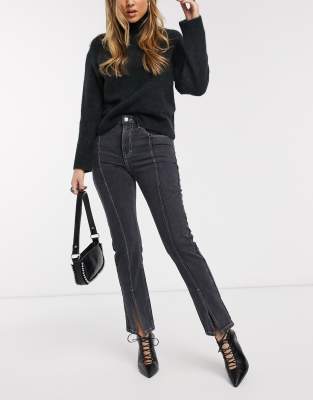 topshop straight jeans black